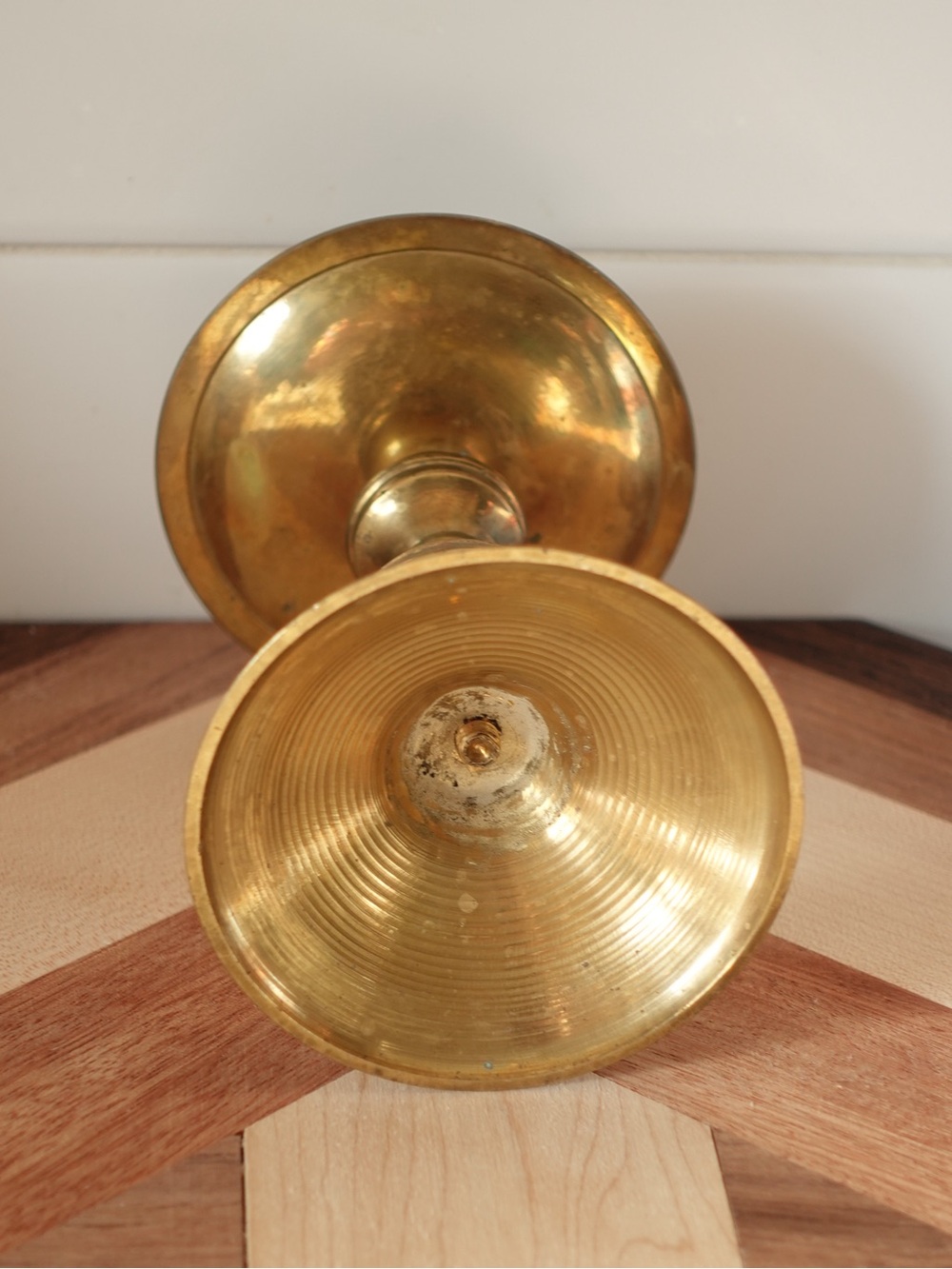 Vintage Brass Pillar Candle Holder Baluster Spike - Picture 6 of 8